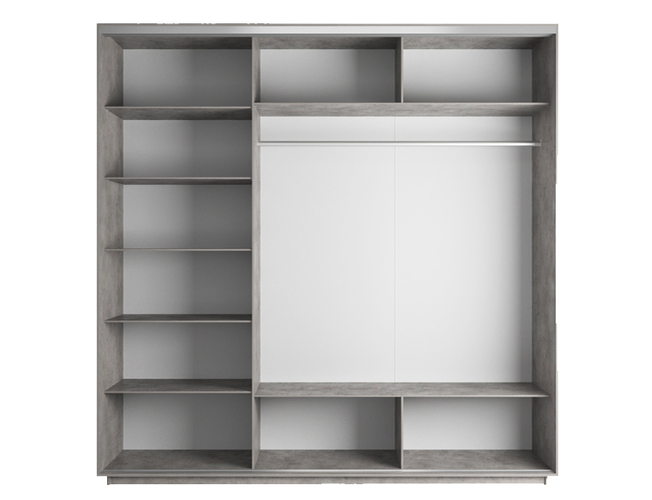 Шкаф-купе Экспресс Люкс 3-х дверный (Фото №1026 Ночной Лондон), Бетон