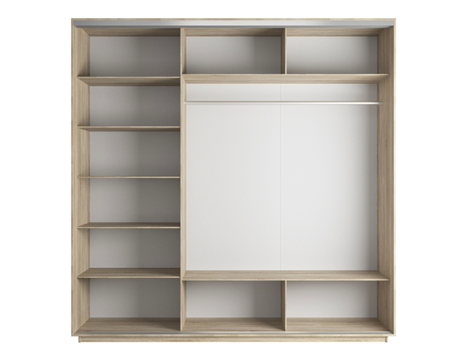 Шкаф-купе Экспресс 3-х дверный (Фото №1001 Абстракция серая), Сонома