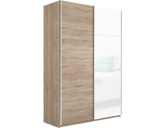 Шкаф-купе Прайм 2-х дверный (ЛДСП, стекло), Сонома